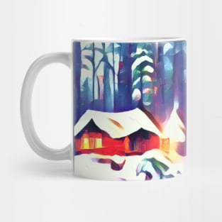 Snowy Cabin Scene Mug